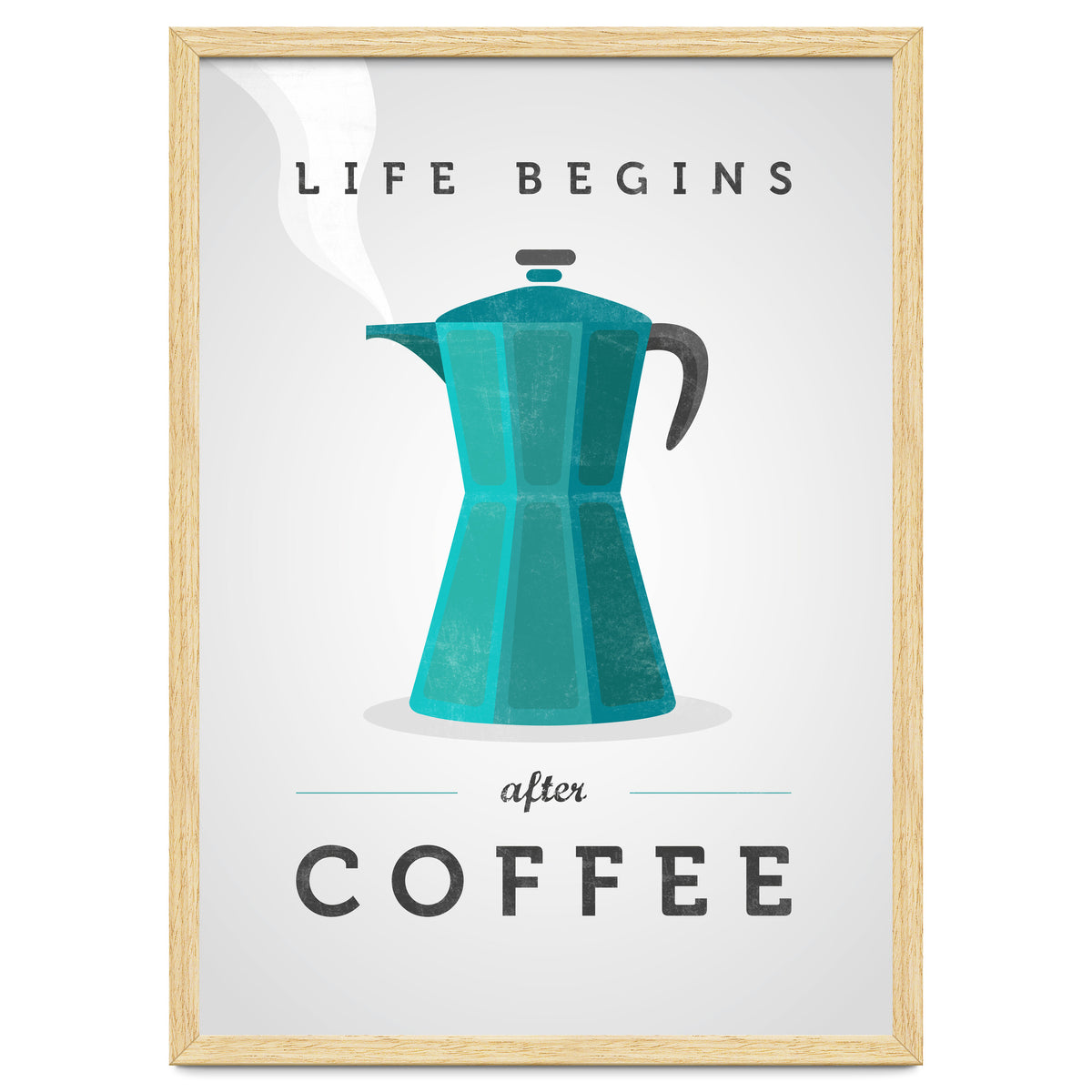 Life Begins After Coffee. Teal