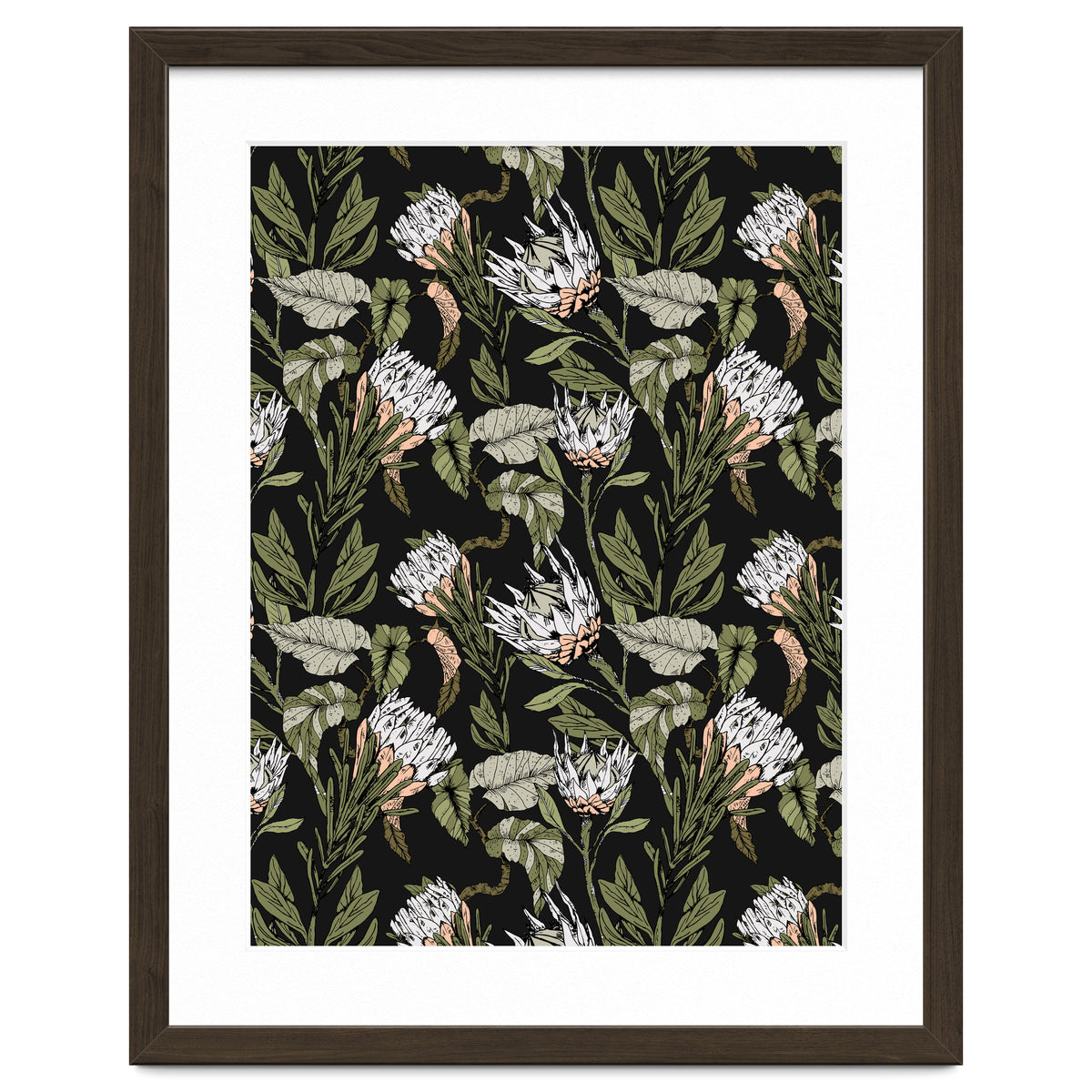 Dark pattern botanical boho
