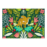 Cheetah Couple Illustration, Wild Cat Jungle Nature, Mandala Painting, Wildlife Tropical Tiger	 (Print Only) thumbnail