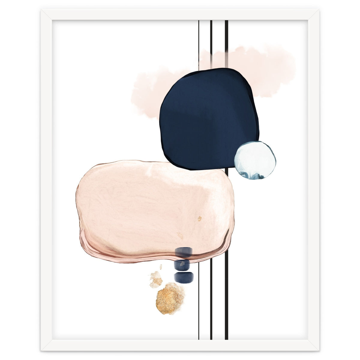 Abstract Study Blush and Navy Blue II