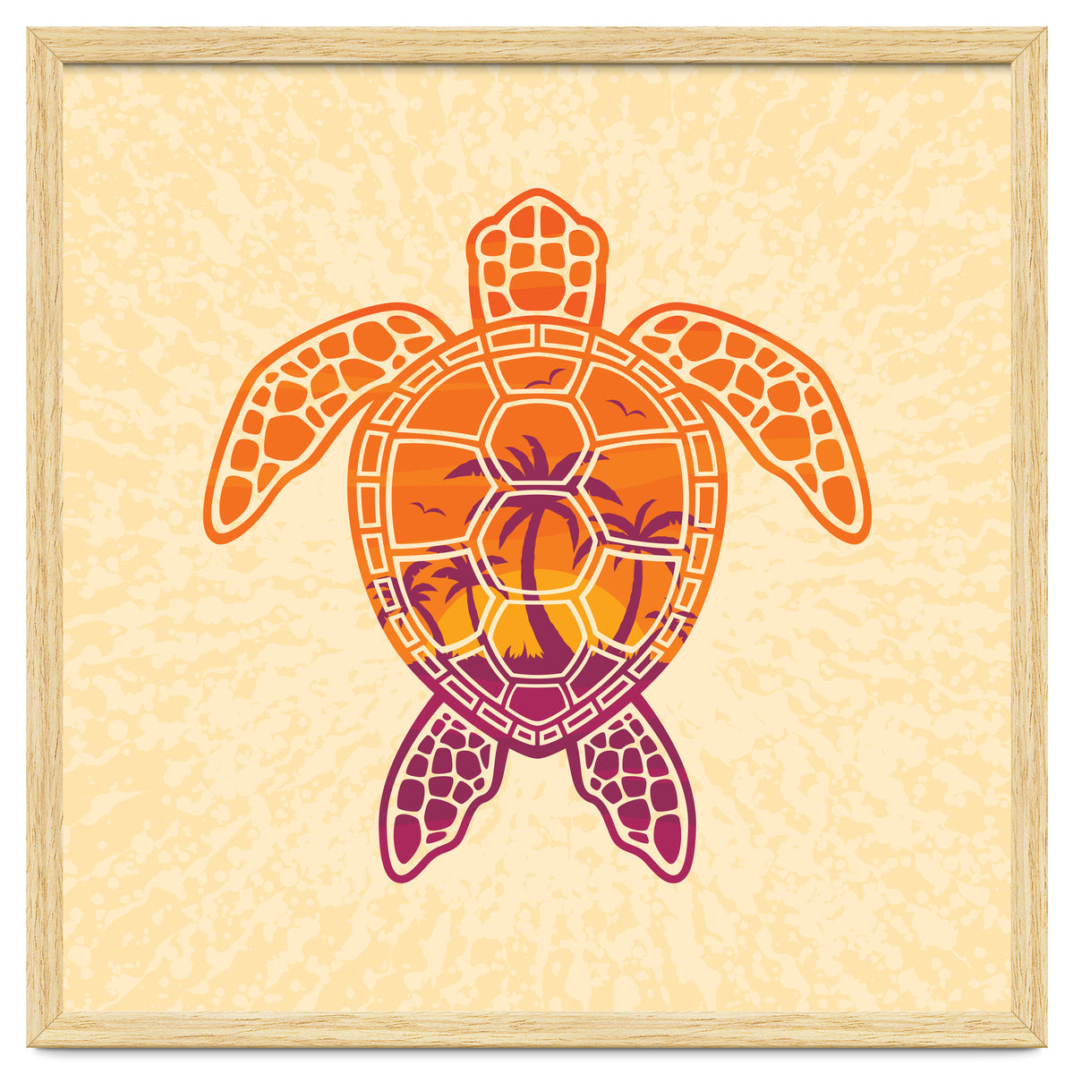 Tropical Sunset Sea Turtle Design