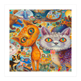Chaotic and Colorful Fantasy Cat Collage 14 (Print Only) thumbnail