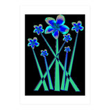 Blue flowers on black. (Print Only) thumbnail