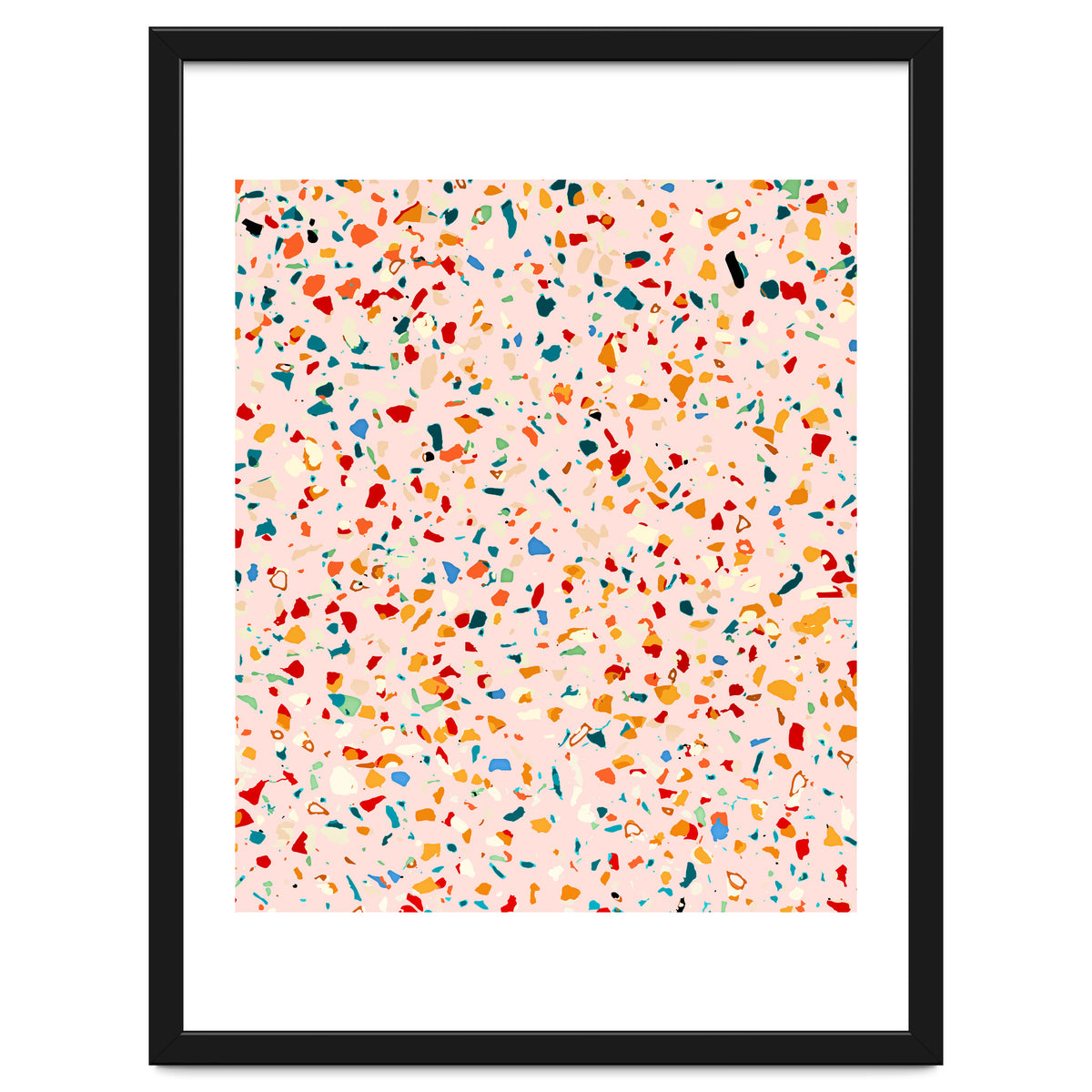 Blush Terrazzo | Pink Eclectic Speckles | Abstract Confetti Painting | Chic Bohemian Illustration