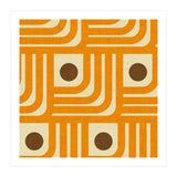 70s Curve Lines Orange Brown  (Print Only) thumbnail