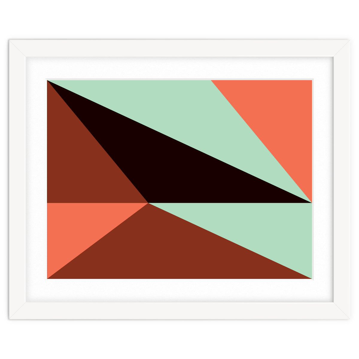 Geometric Shapes No. 17 - pink, brown, mint green & black