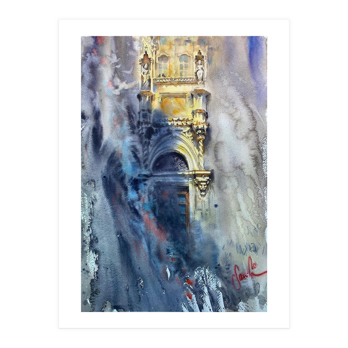 Old city watercolor (Print Only)