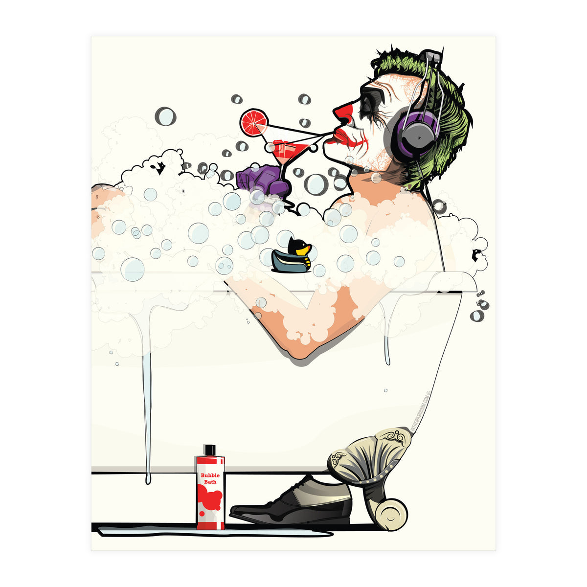 The Joker in the Bath, funny Bathroom Humour (Print Only)