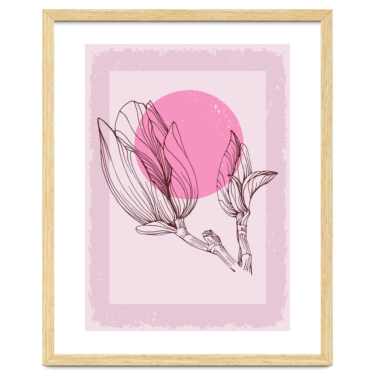 Magnolia Neutral Abstract Botanical