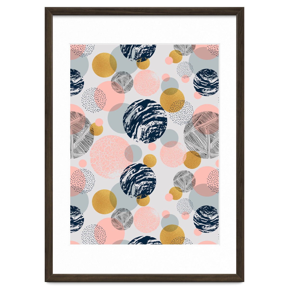 Pattern of abstract textured circles