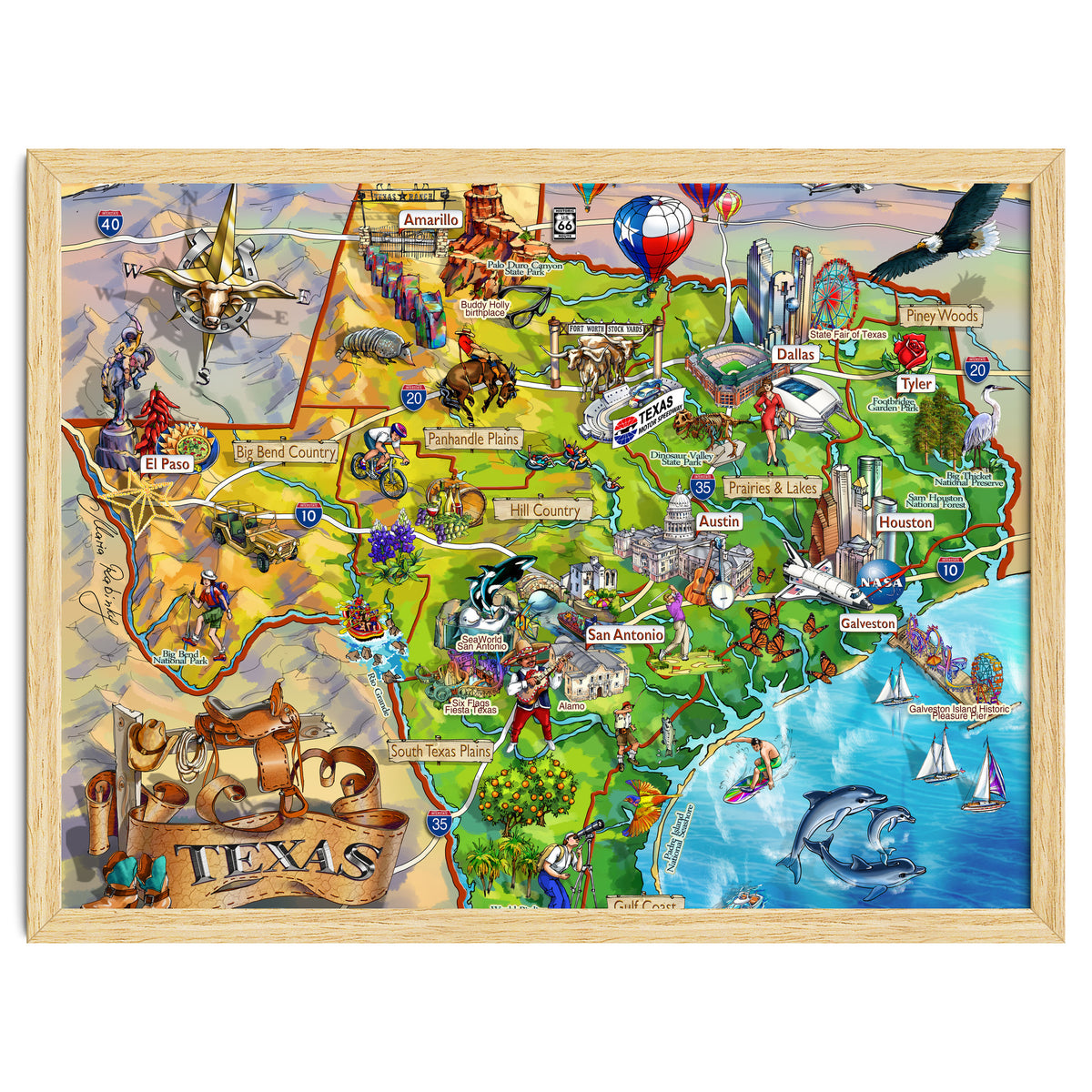Texas Illustrated Map
