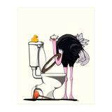 Ostrich on the Toilet, Funny Bathroom Humour (Print Only) thumbnail