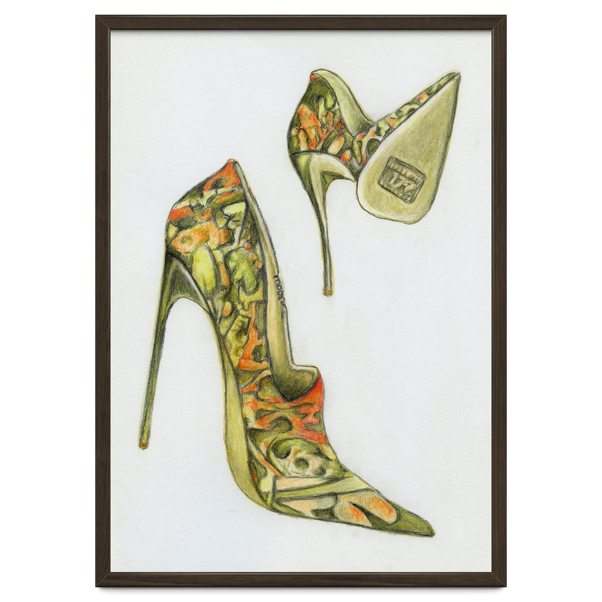 Green stiletto shoes