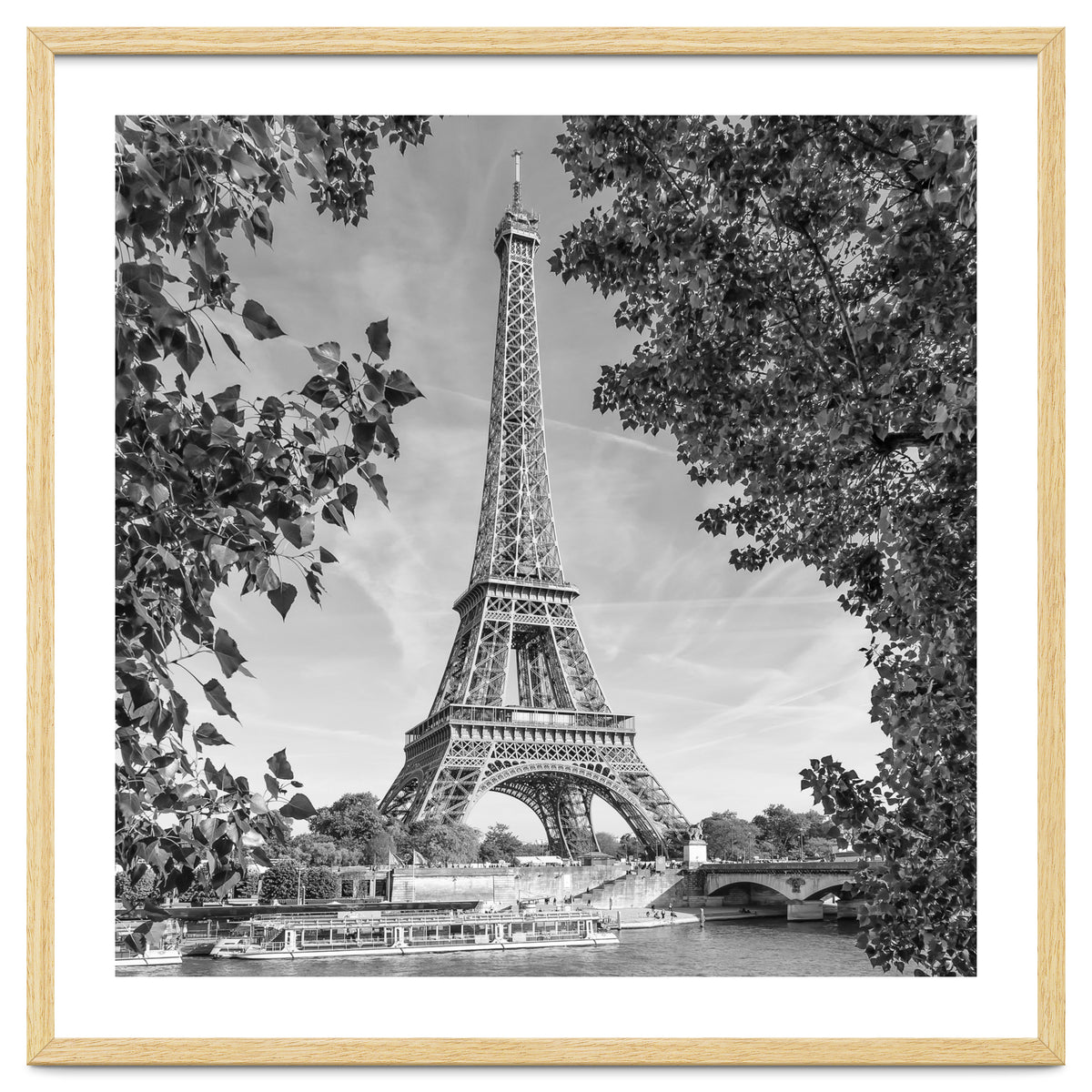PARIS Eiffel Tower & River Seine | Monochrome