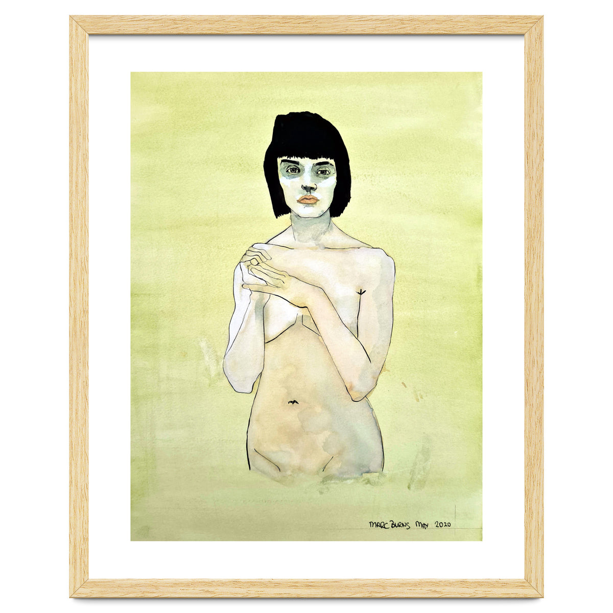 Untitled #75 Nude on a yellow-green ground