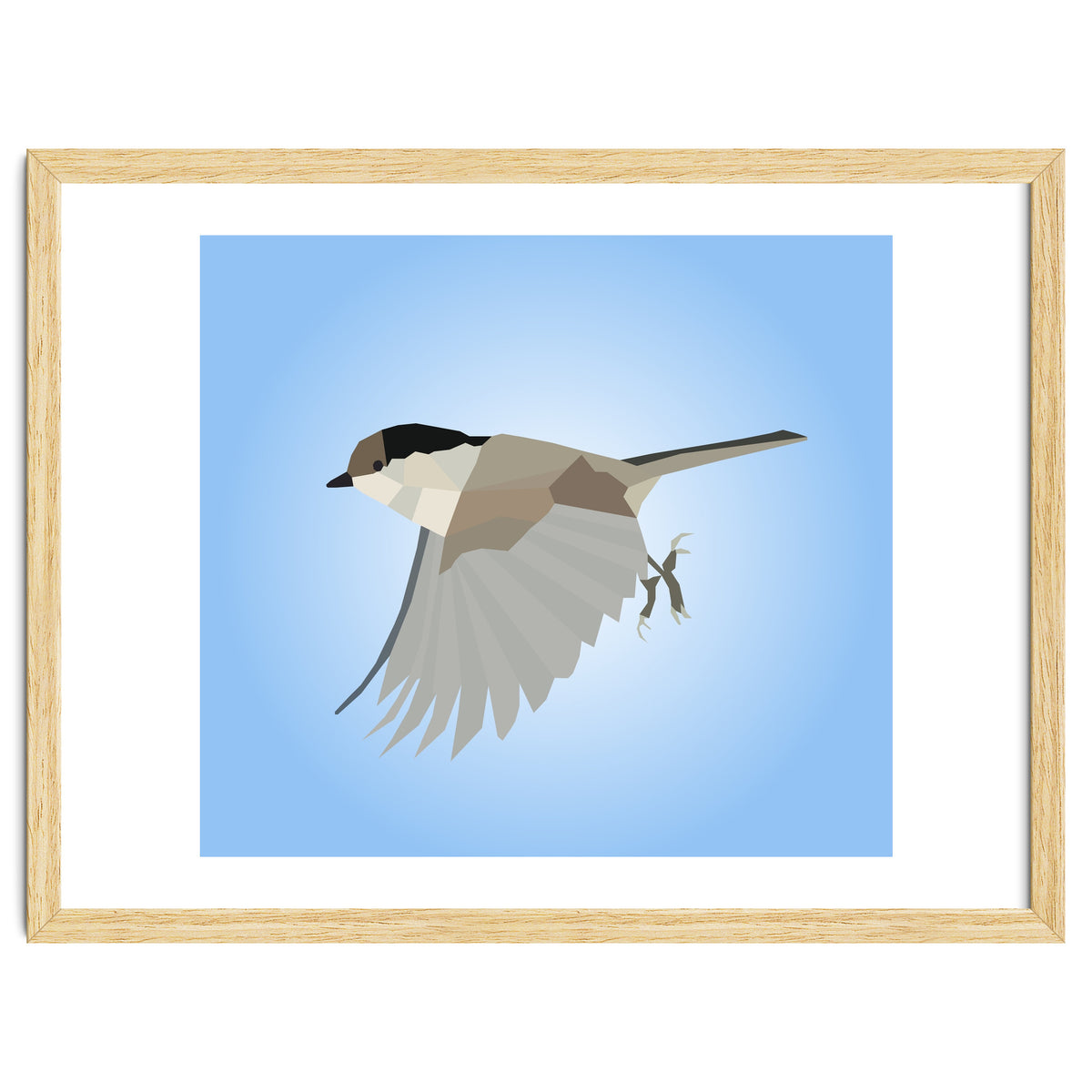 Willow Tit Bird Low Poly Art