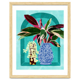 Moroccan Shelfie | Tropical Teal Plants Botanical | Exotic Modern Bohemian Eclectic Décor thumbnail