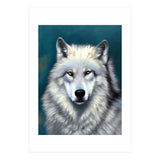 The Wolf, Animal Portrait Painting, Wildlife Forest Jungle Dog, Mystery Eclectic Rustic (Print Only) thumbnail