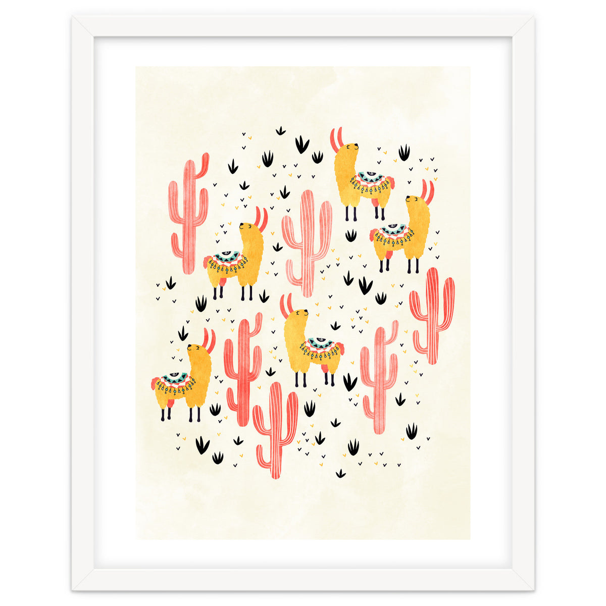 Yellow Llamas Red Cacti