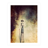 VINTAGE FASHION LADY IN ABSTRACT FOREST I (Print Only) thumbnail