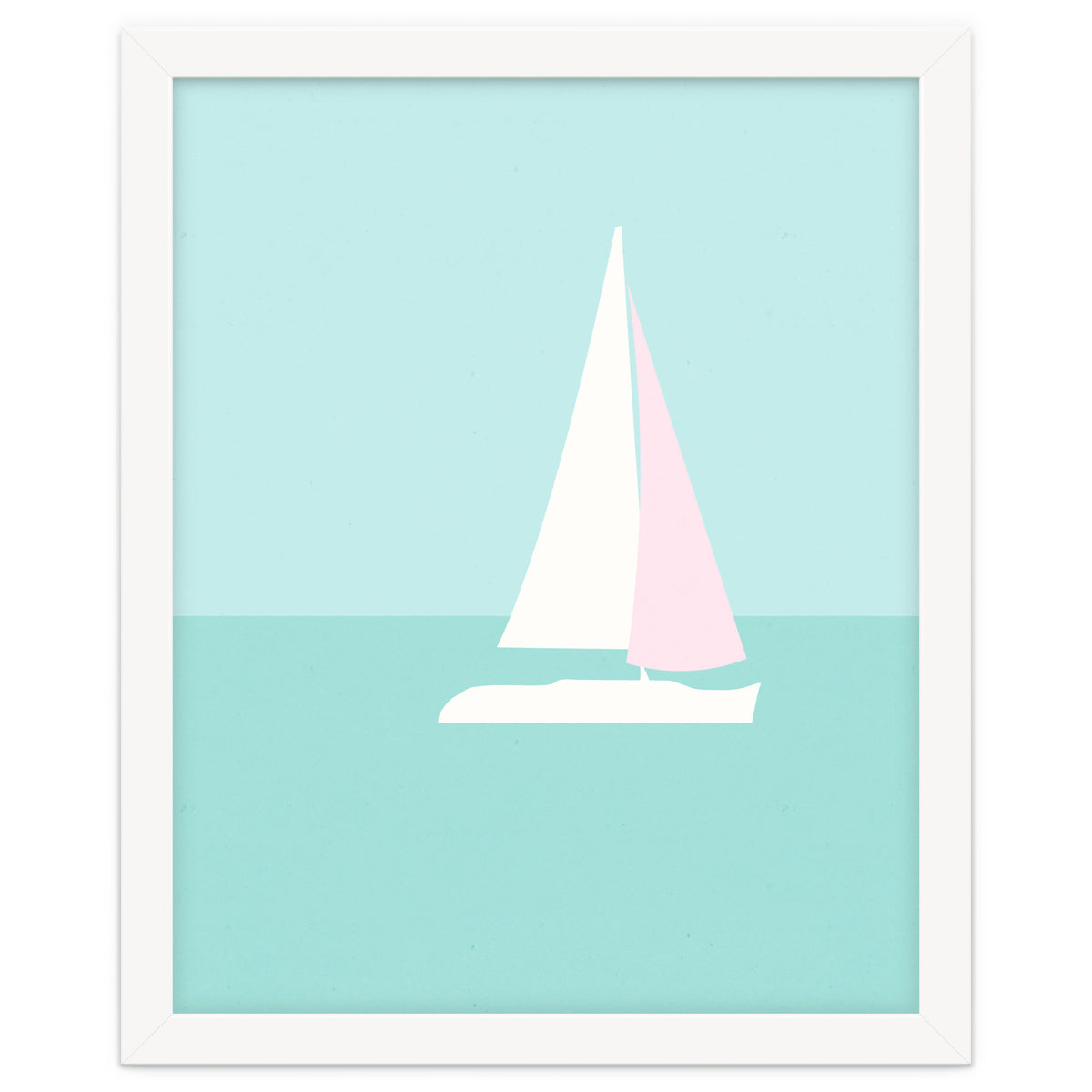 Minimal Sailboat - Turquoise Coast