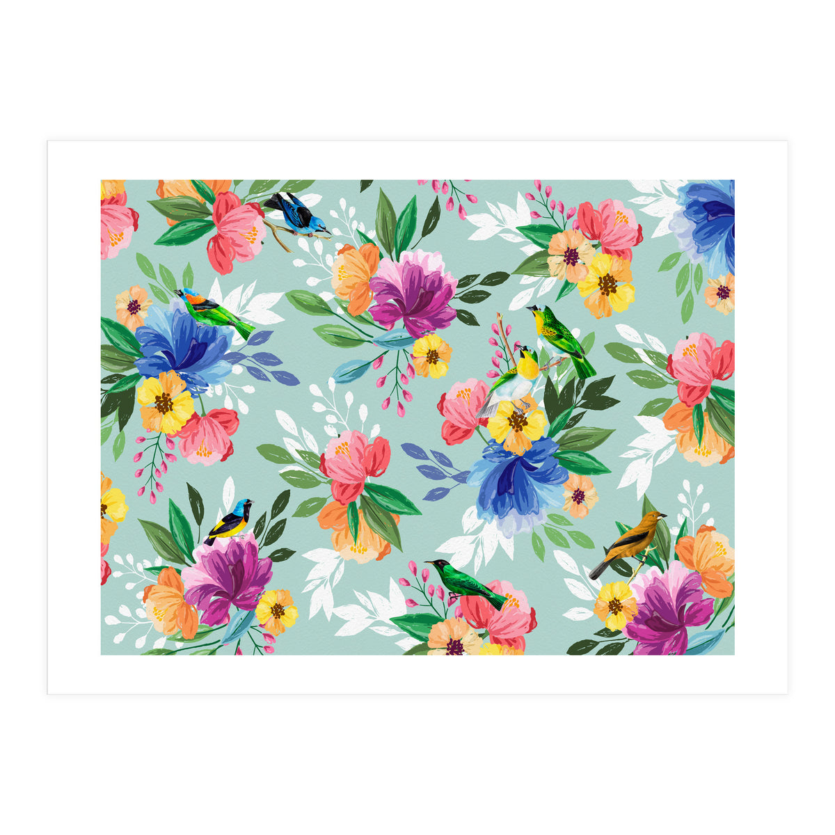 Flowers Birds (Print Only)