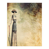 VINTAGE FASHION LADY IN ABSTRACT FOREST II (Print Only) thumbnail