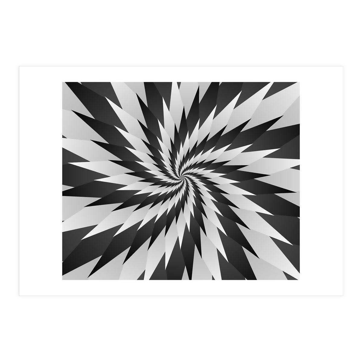 3D Abstract Swirl Monochrome Art (Print Only)