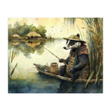 Badger Fishing Watercolor Painting (Print Only) thumbnail