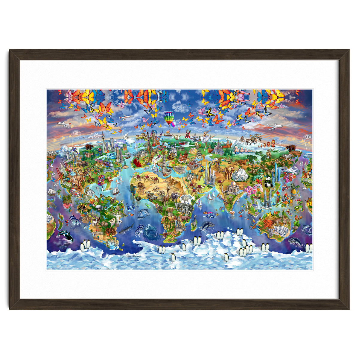 World Wonders Illustrated Map