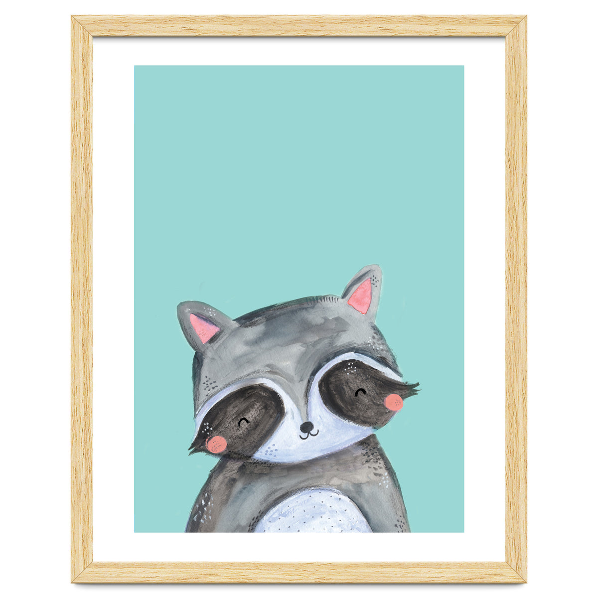 Woodland Racoon On Mint