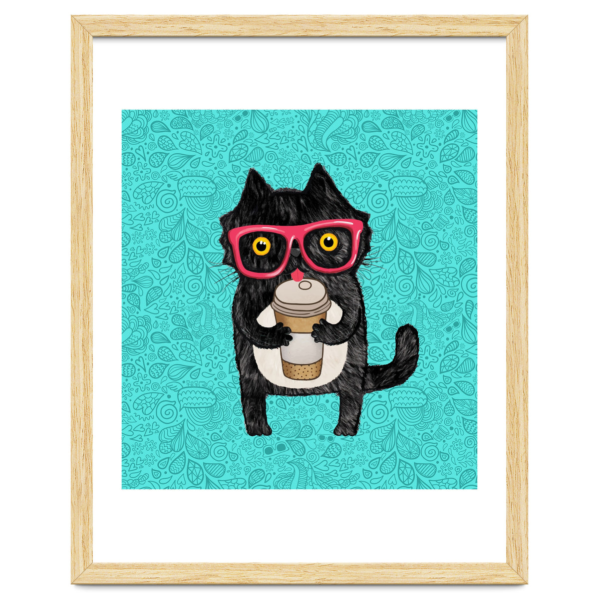 Cute Coffee cat and doodles