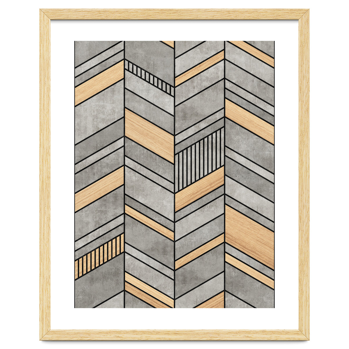 Abstract Chevron Pattern - Concrete and Wood
