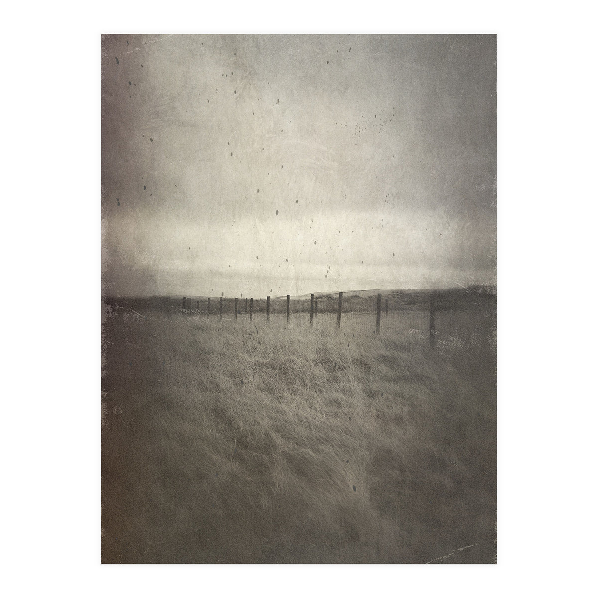 Bleak winter landscape of Saddleworth Moor  (Print Only)