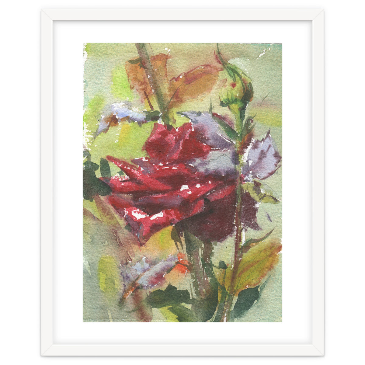 Spice Rose watercolor painting