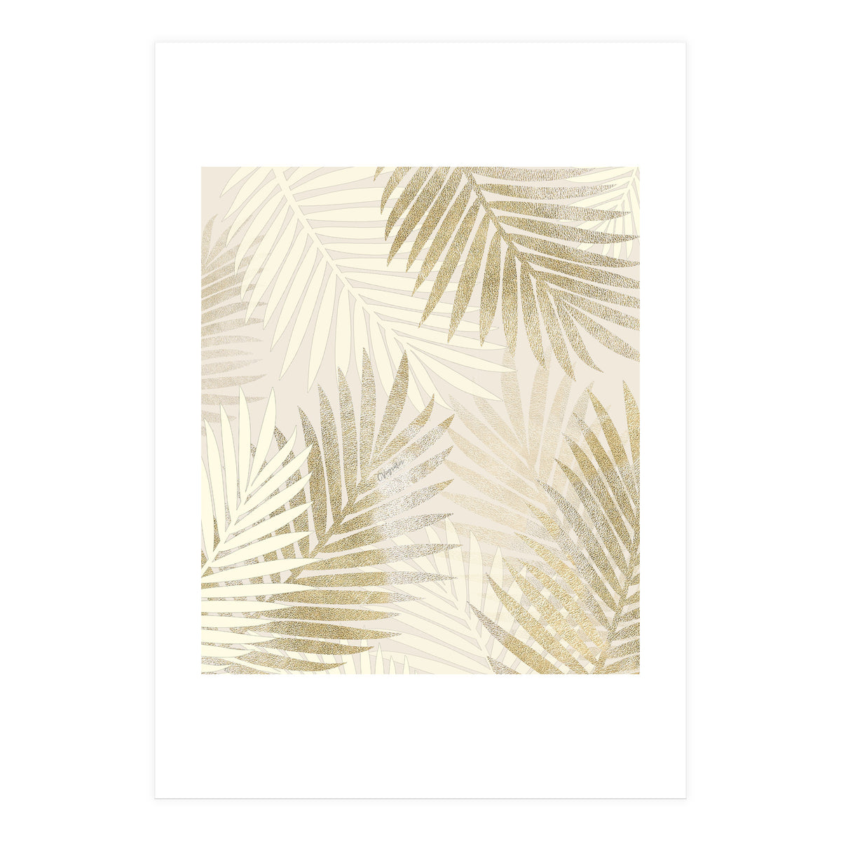 Relaxing Palms-Gold (Print Only)