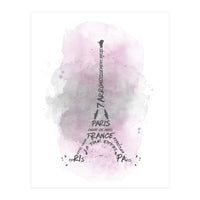 Watercolor Art Eiffel Tower | pink (Print Only)