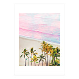 Pink Ocean | Dreamy Scenic Tropical Beach Travel | Blush Nature Sea Beach Coconut Trees (Print Only) thumbnail