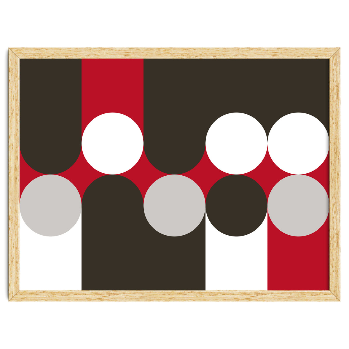 Geometric Shapes No. 33 - brown, red & white