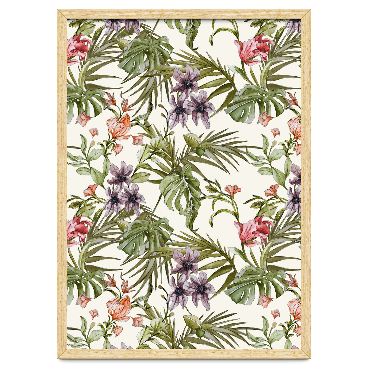 Watercolor tropical foliage