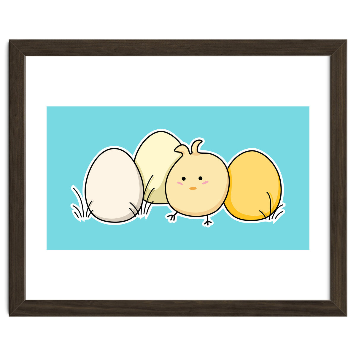 Kawaii Cute Chick And Eggs