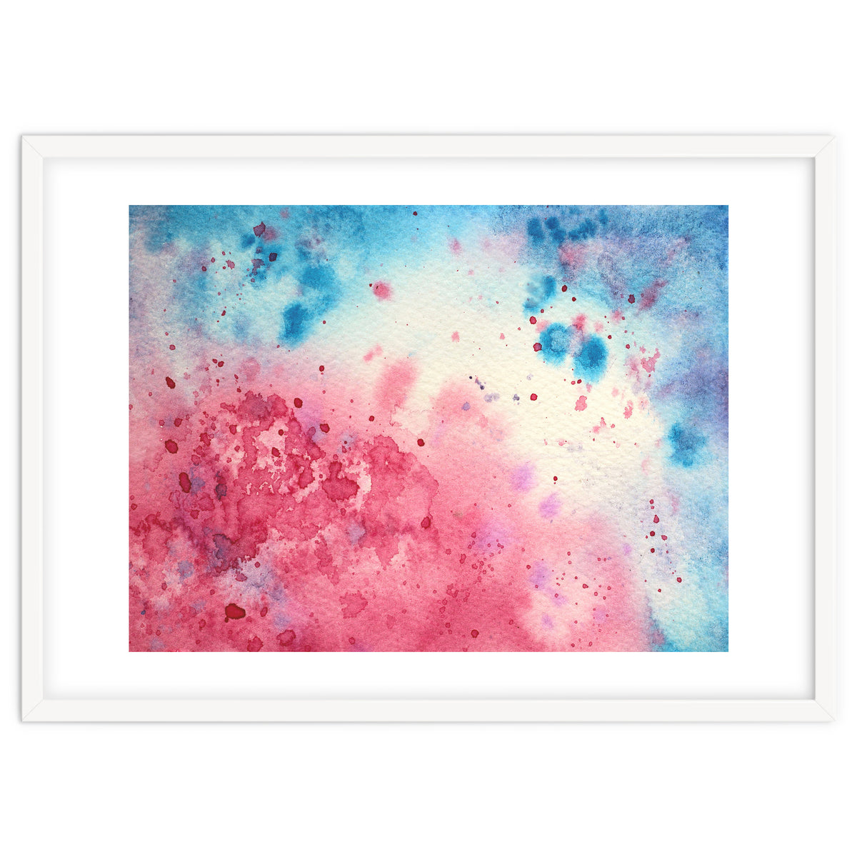 When pink meets blue || abstract watercolor