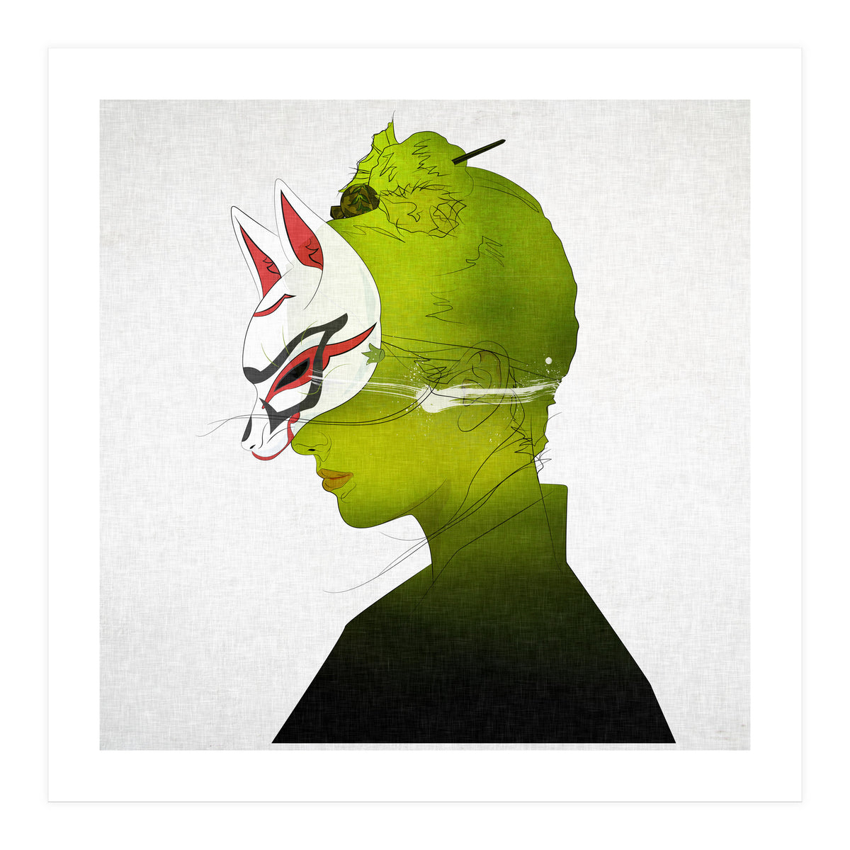 Fox Mask Side Face (Print Only)