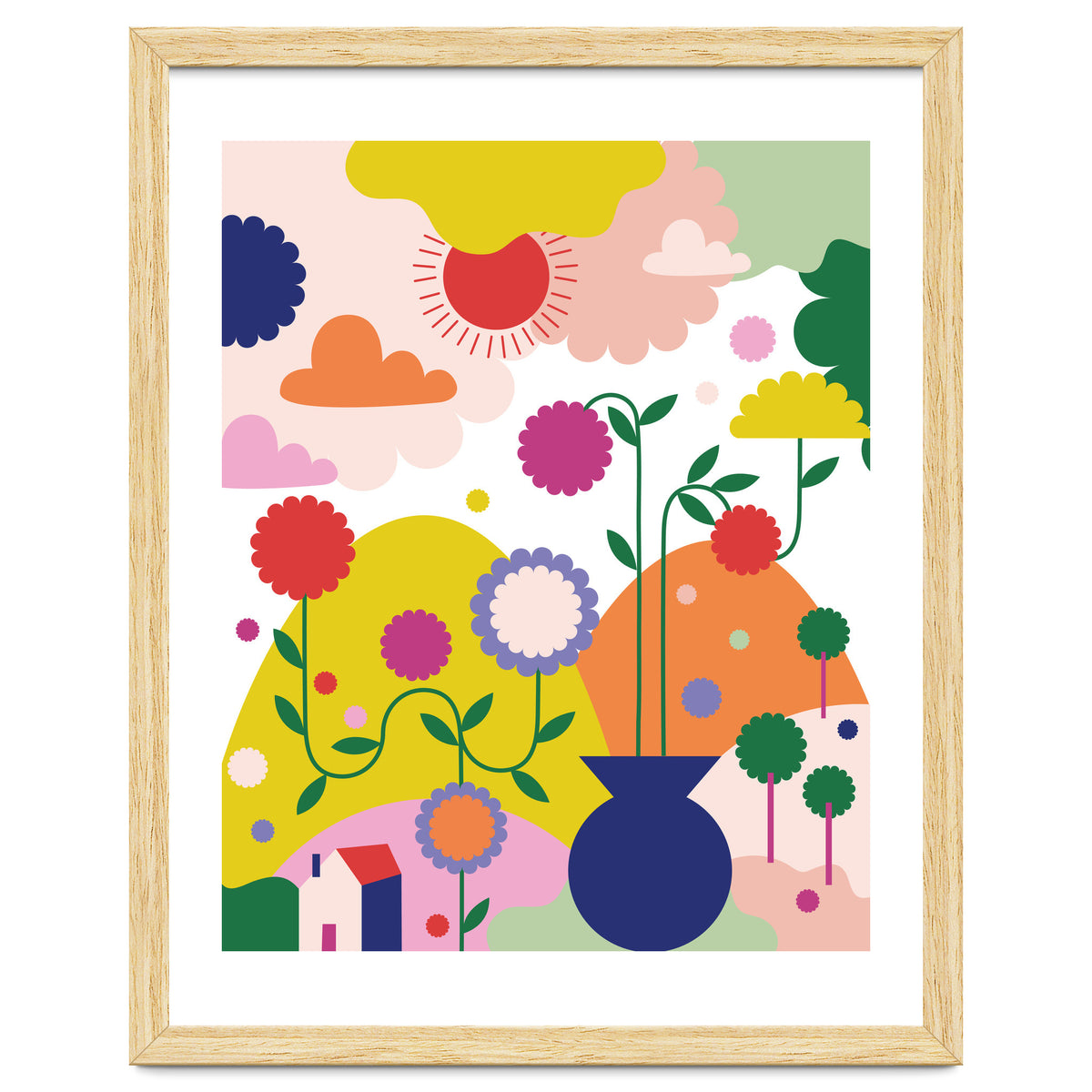 Happy Mediterranean Colorful Landscape