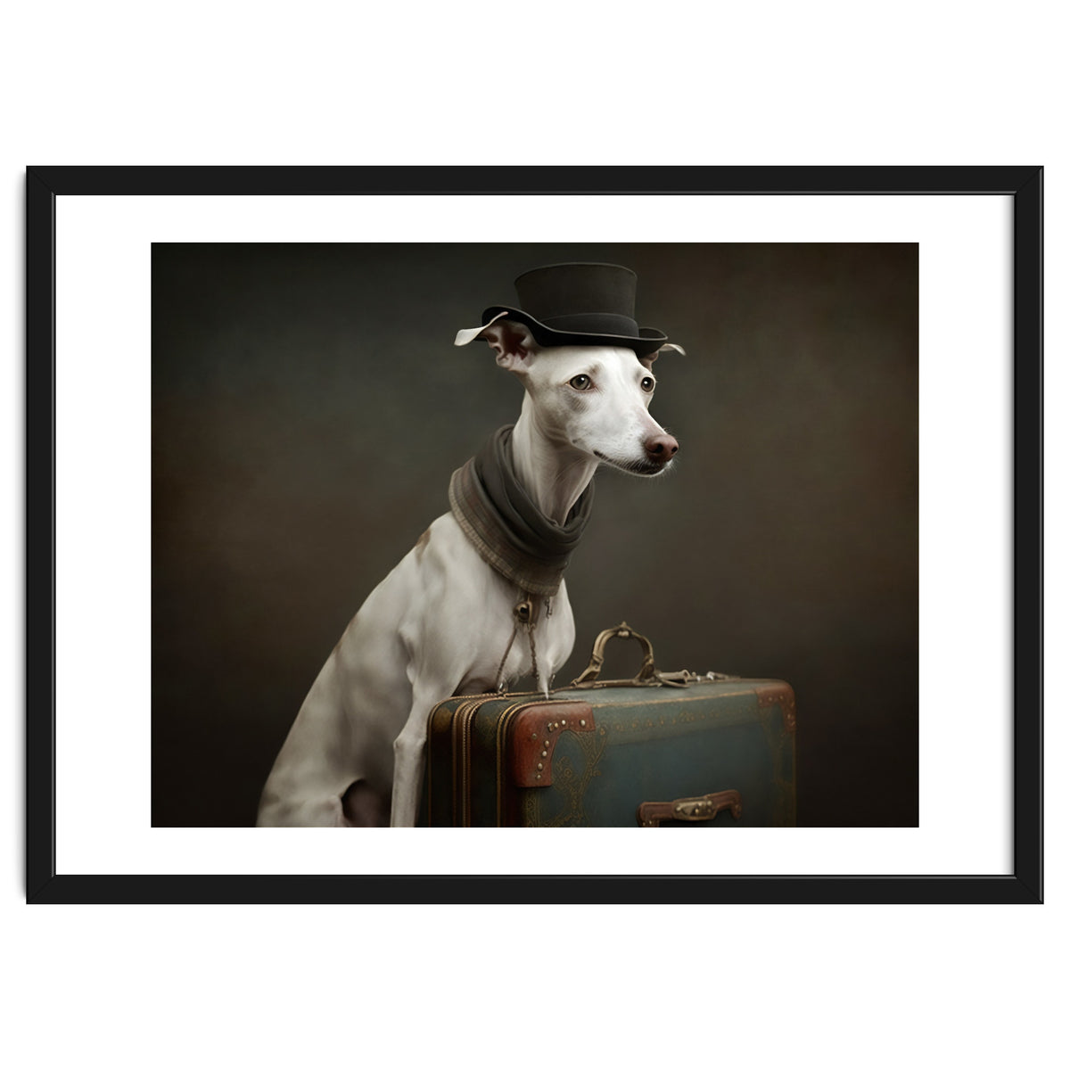 Whippet with His Suitcase