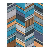Colorful Concrete Chevron Pattern - Blue, Grey, Brown (Print Only) thumbnail