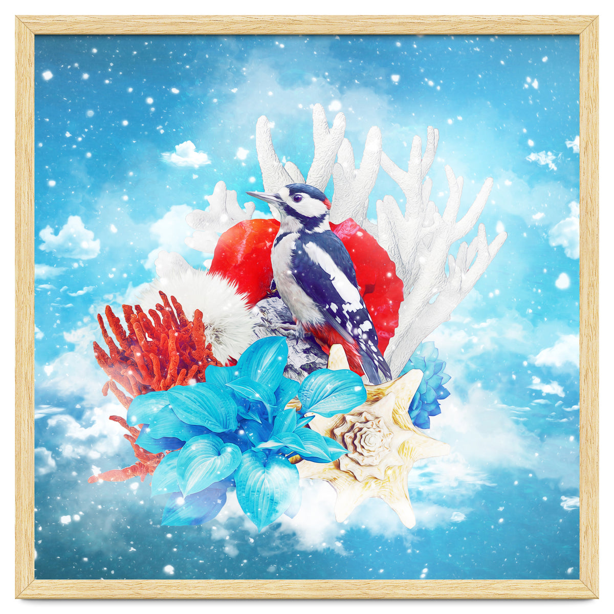 Floral Woodpecker In Winter