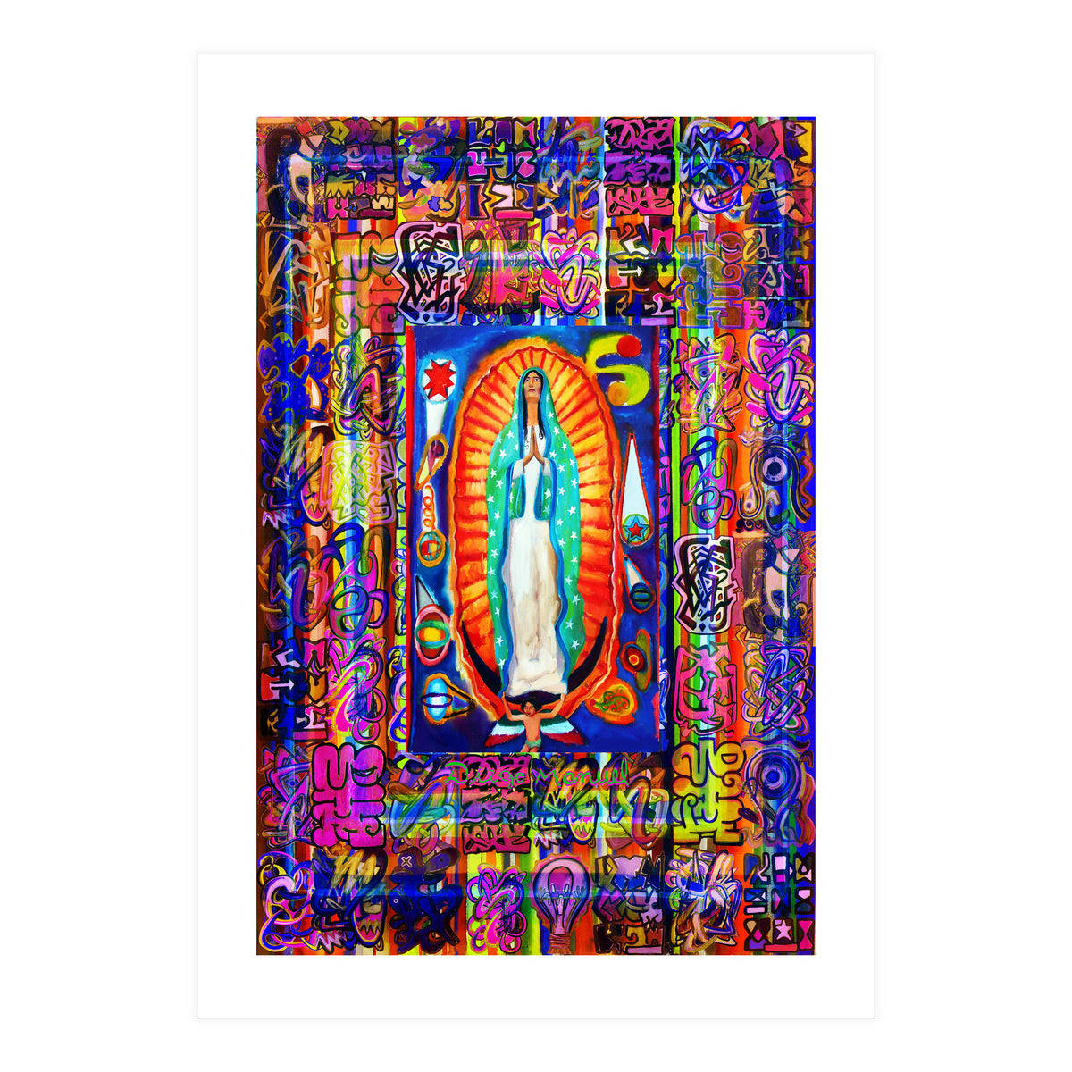 Graffiti Digital 2022 344 and Virgin of Guadalupe (Print Only)