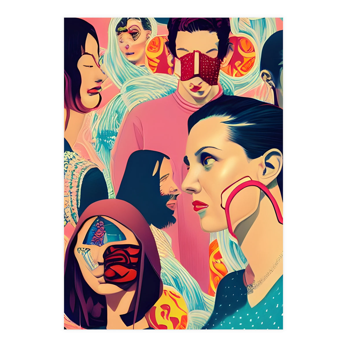 Masquerade Mask Fashion Collage 01 (Print Only)