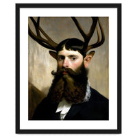 Man Stag Surreal Oil Painting